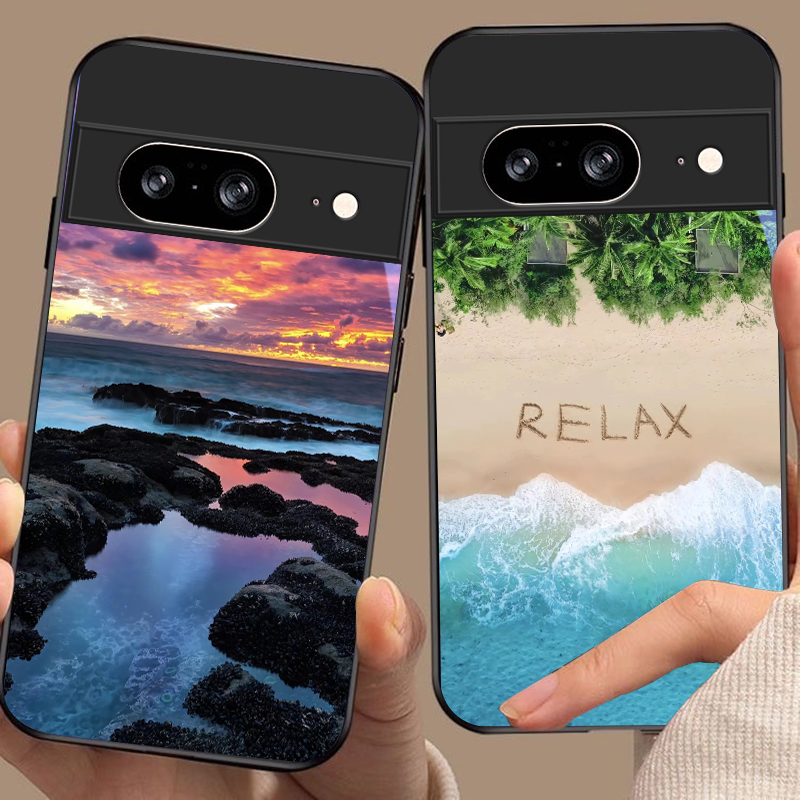 Google Pixel 9 Pro - Czarny szklany futerał na telefon z