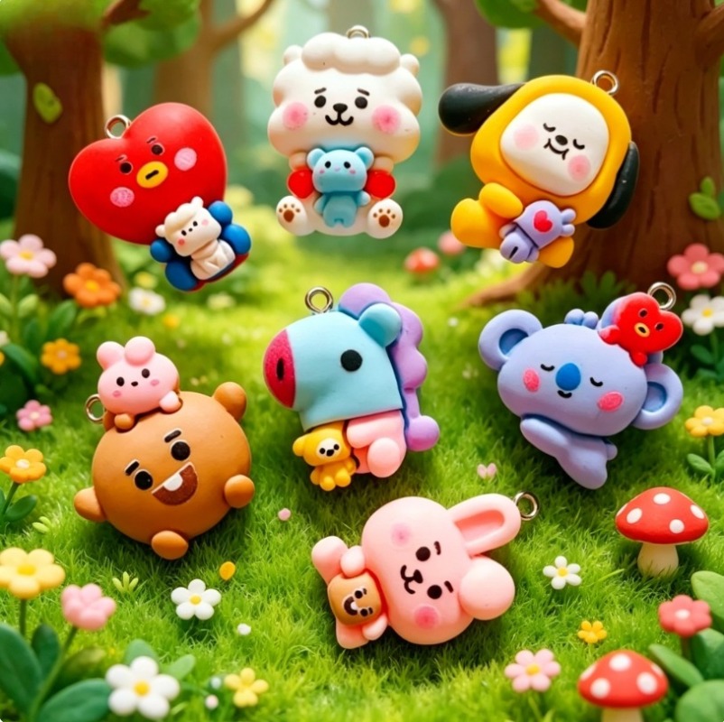 7 szt. BT21 Żywiczne Charmsy z – Phone Accessories Charms recenzja i cena
