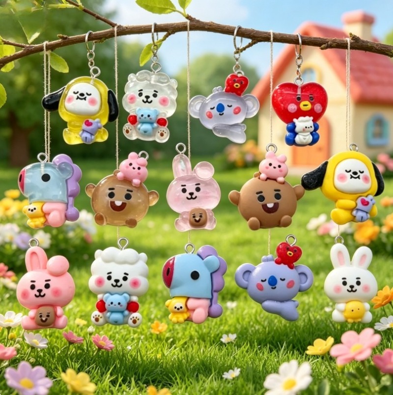 7 szt. BT21 Żywiczne Charmsy z – Phone Accessories Charms recenzja i cena